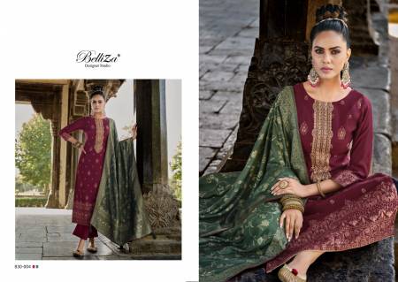 Izhaar By Belliza Printed Pashmina Dress Material